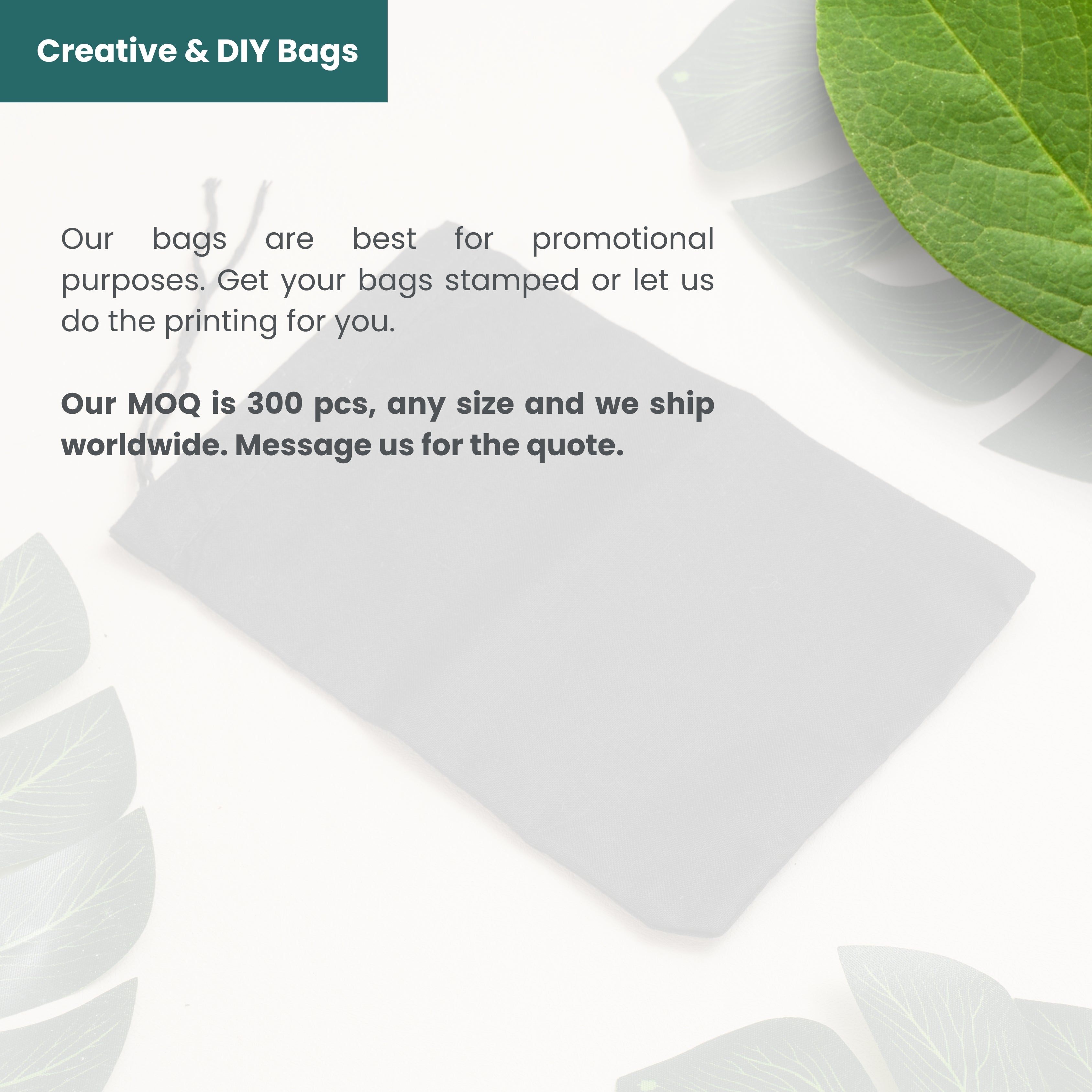 Black Cotton Single Drawstring Eco-friendly Reusable Cotton Muslin Bags