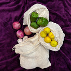 Organic Cotton Laundry Bags. Washable and Reusable. Mesh Storage Bags Premium Quality Bags. Great For Packaging and Storage.