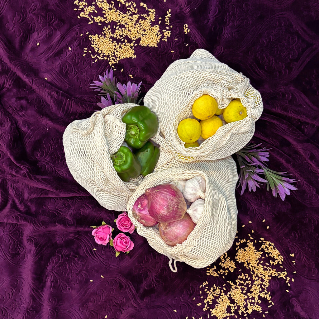 Organic Cotton Laundry Bags. Washable and Reusable. Mesh Storage Bags Premium Quality Bags. Great For Packaging and Storage.