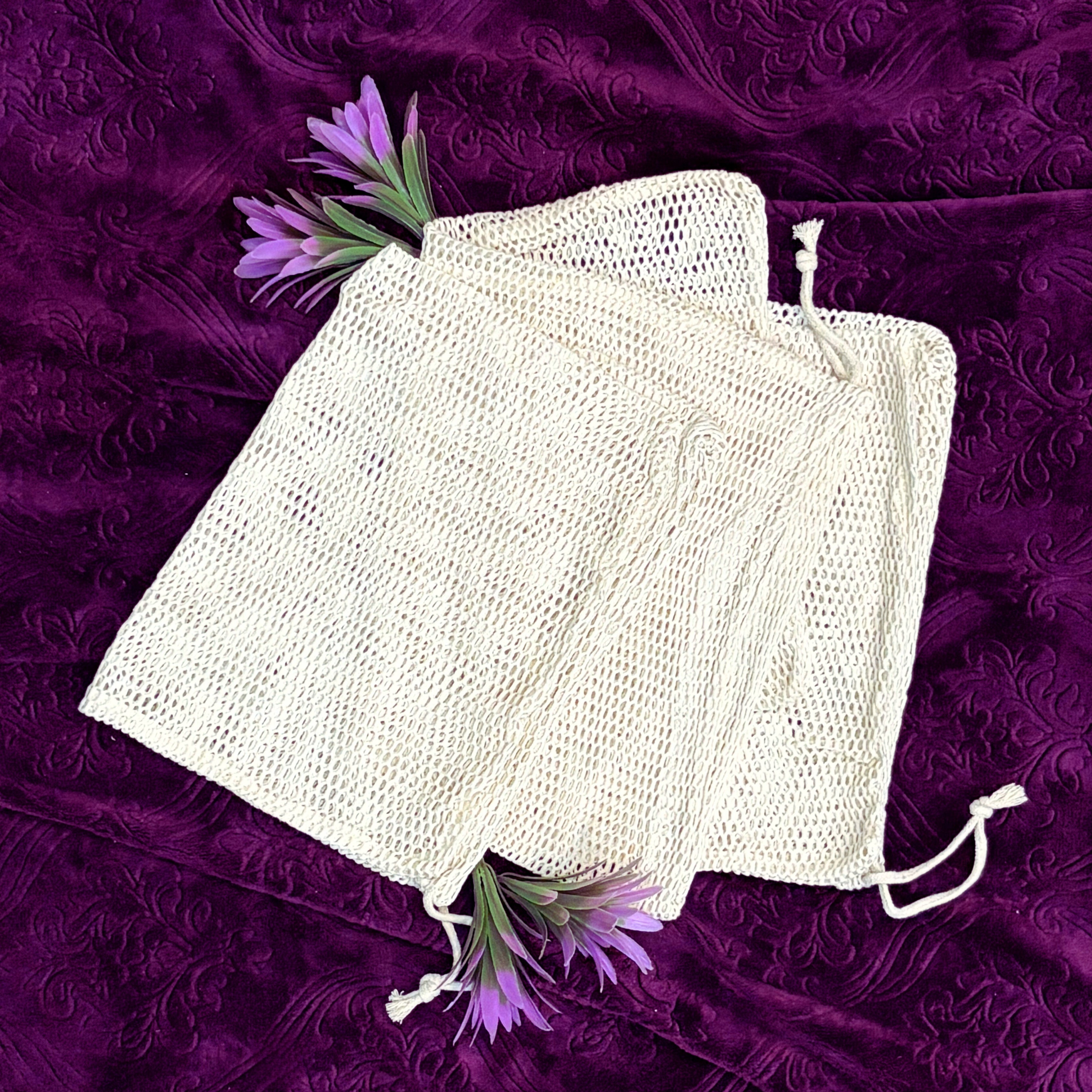 Organic Cotton Laundry Bags. Washable and Reusable. Mesh Storage Bags Premium Quality Bags. Great For Packaging and Storage.