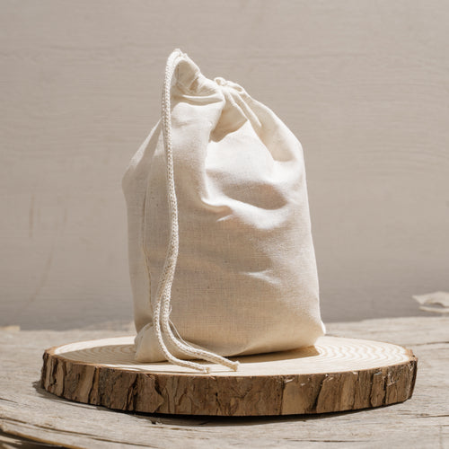 100% Organic Cotton Single Drawstring Eco-friendly Reusable Cotton Muslin Bags