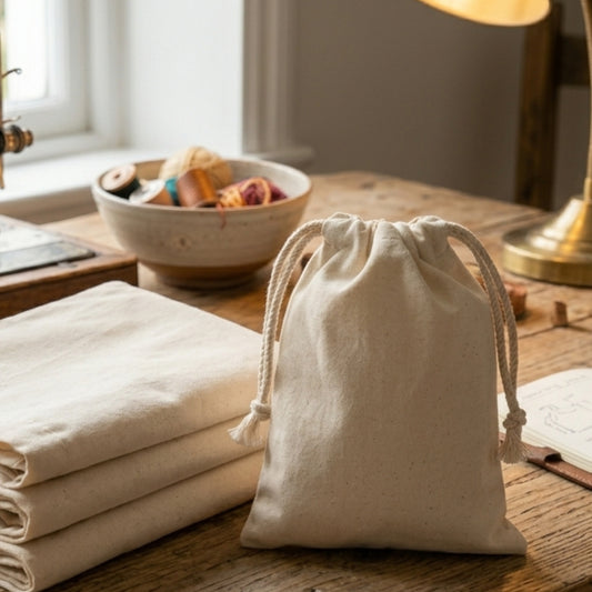 100% Organic Cotton Double Drawstring Eco-friendly Reusable Cotton Muslin Bags