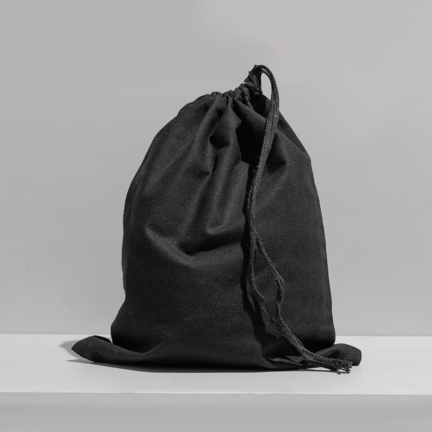30x41 cm (12x16 Inches) Black Cotton Single Drawstring Eco-friendly Reusable Cotton Muslin Bags