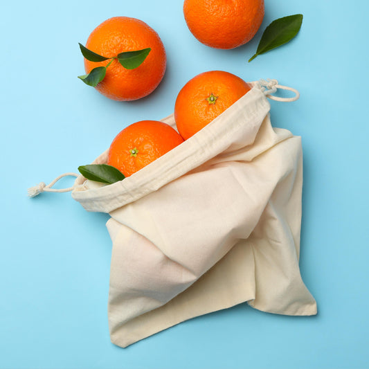 13x25 cm (5x10 Inches) 100% Organic Cotton Double Drawstring Eco-friendly Reusable Cotton Muslin Bags (100 pcs)