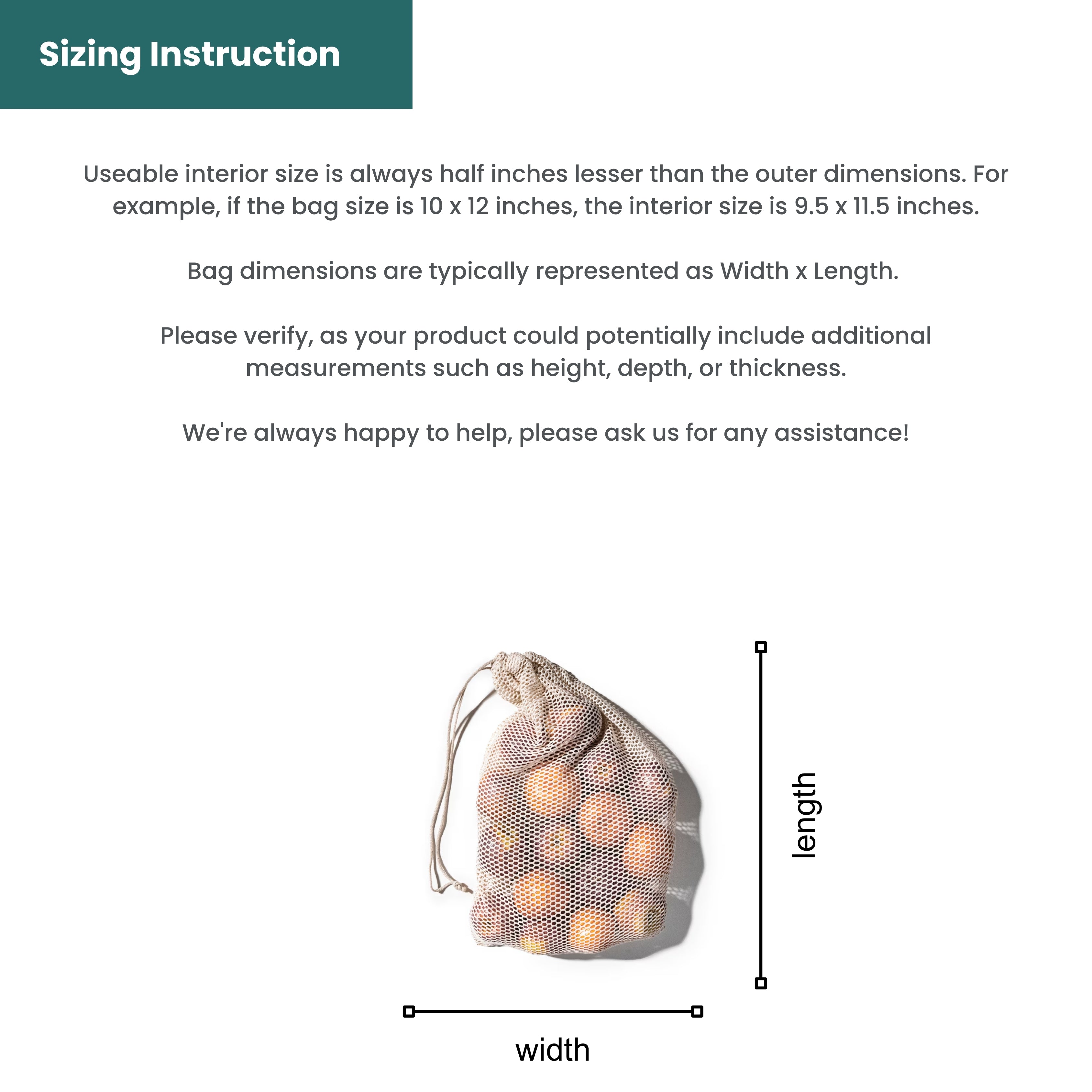 Organic Cotton Laundry Bags. Washable and Reusable. Mesh Storage Bags Premium Quality Bags. Great For Packaging and Storage.