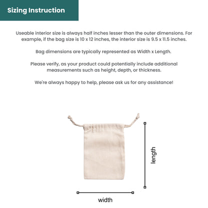 13x25 cm (5x10 Inches) 100% Organic Cotton Double Drawstring Eco-friendly Reusable Cotton Muslin Bags (100 pcs)