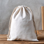 13x25 cm (5x10 Inches) 100% Organic Cotton Double Drawstring Eco-friendly Reusable Cotton Muslin Bags (100 pcs)